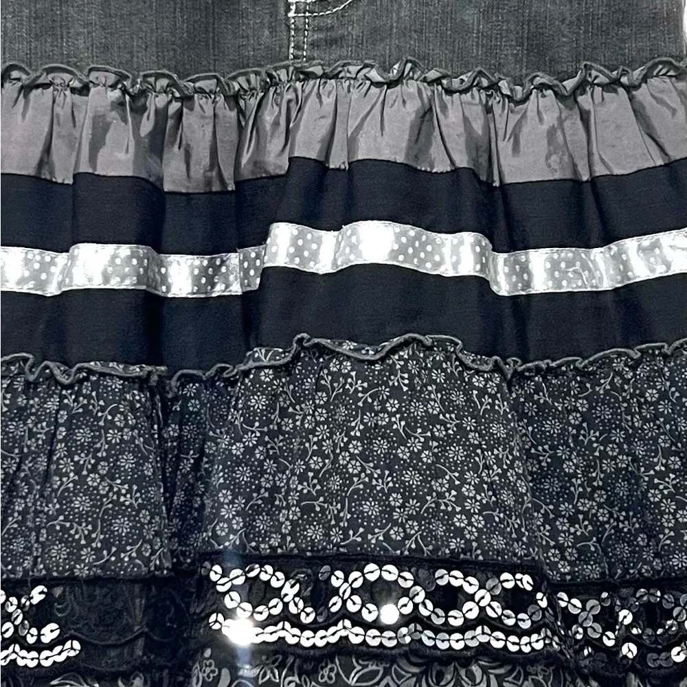 The Children's Place Black and Gray Bubble‎ Mini Skirt 8